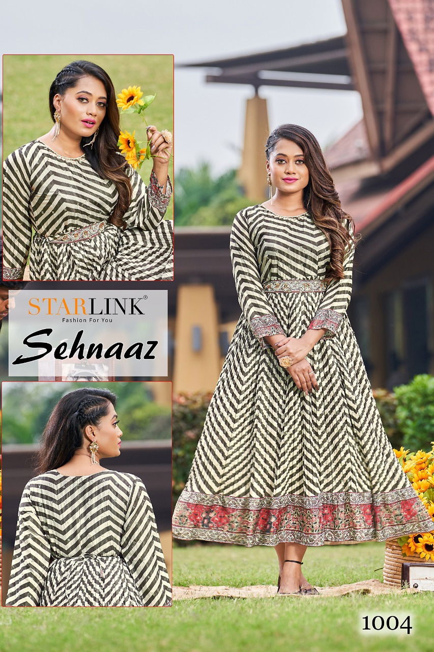 Starlink Sehnaaz Heavy Festive Wear Wholesale Anarkali Kurtis